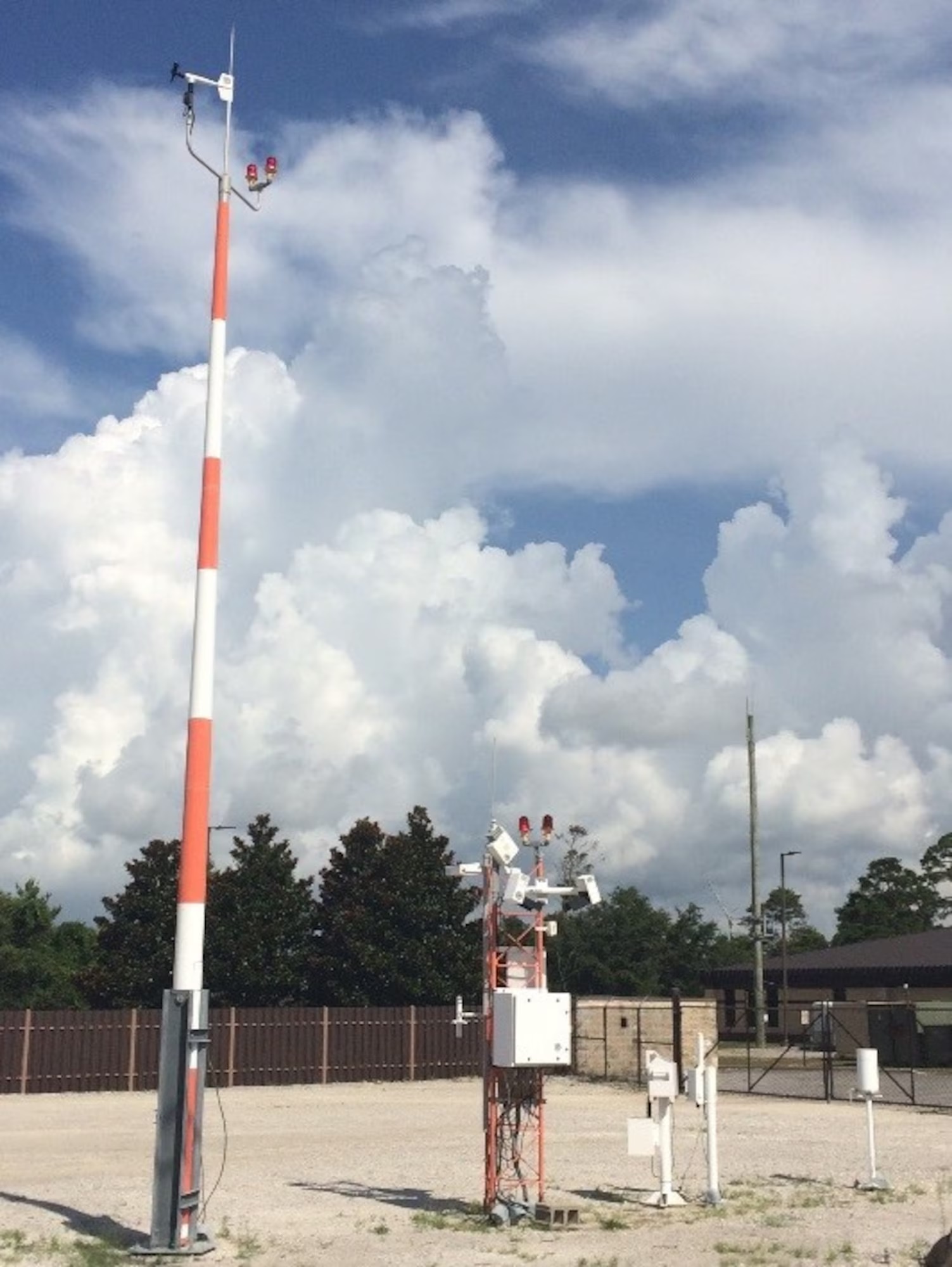 A complete professional meteorological station installed in an open field featuring an anemometer, rain gauge, and solar-powered data logger.